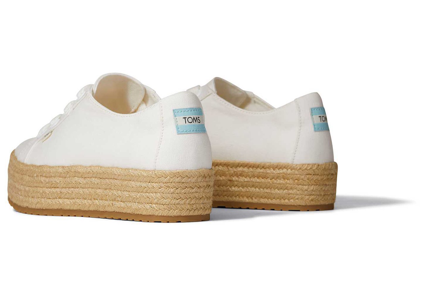 Toms Espadryle Damskie Białe - Cassiah Laceup - 47BHCOPSI